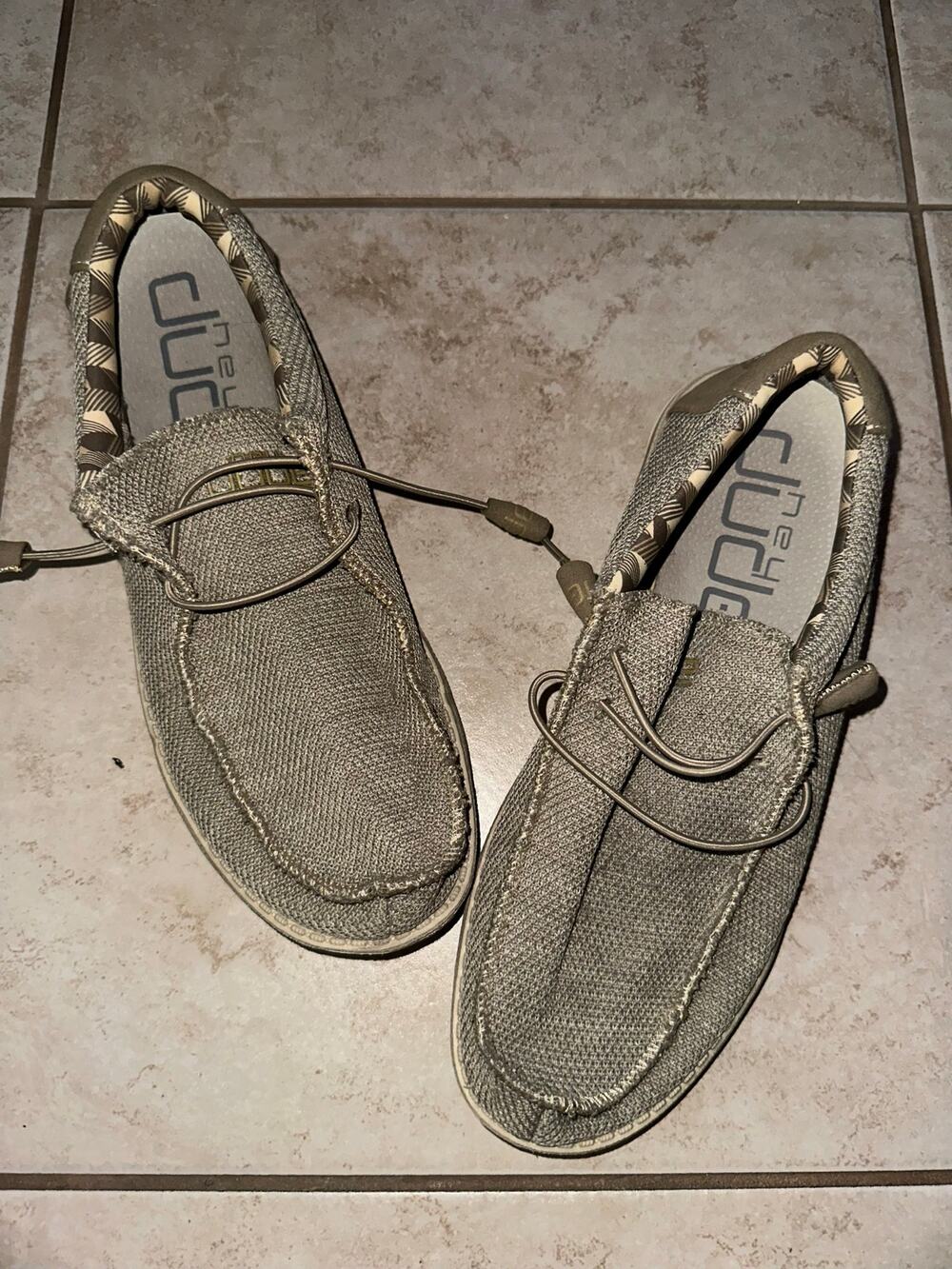 HEYDUDE Wally Sox Beige Knit Slip-On Shoes Men’s Size 11